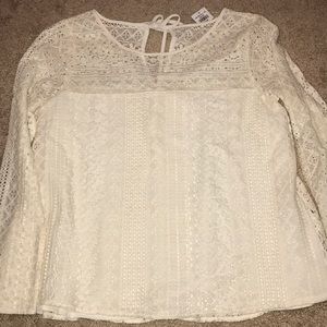 Cream laced hollister shirt